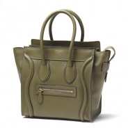 セリーヌ/CELINE/ レザーハンドバッグ/LUGGEGE/ラゲージ マイクロショッパー /オリーブグリーン16779-3lug-31jg