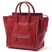 セリーヌ/CELINE/ レザーハンドバッグ/LUGGEGE/ラゲージ ミニショッパー /レッド16521-3lba-27ed