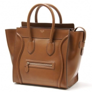 セリーヌ/CELINE/ レザーハンドバッグ/LUGGEGE/ラゲージ ミニショッパー /キャメルブラウン16521-3lba-04fg