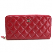 シャネル 長財布 CHANEL 財布 ラウンドファスナー レザー キャビアスキン キルティング マトラッセ ルージュレッド A50097 Y06500 81665/ROUGE
