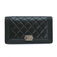 シャネル 長財布 CHANEL 財布 二つ折り BOY CHANEL/ボーイシャネル パリボンベイ キルティング マトラッセ レザー ブラック A68722 Y07612 94305/BK