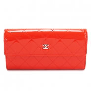 シャネル 長財布 財布 CHANEL シャネル 二つ折りフラップ パテントレザー キルティング マトラッセ ボルドーシャイニング A50096 Y06830 BORDEAX SHINING/SV