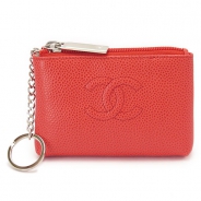 シャネル コインケース 小銭入れ CHANEL カードケース ココマークキャビアスキン レザー オレンジ A50076 CAVIAR ORANGE