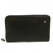 シャネル CHANEL 長財布 ラウンドファスナー 型押しレザー カメリア レザー ココマーク入り ブラック A48641 Y01669 NOIR