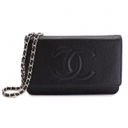 シャネル ショルダーバッグ/チェーンウォレット CHANEL 財布/長財布 ココマーク レザー キャビア ブラック A48654 Y01588 94305/CAVIAR BK