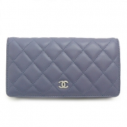 シャネル 長財布 CHANEL 財布 二つ折り ココマーク キルティング マトラッセ ラムスキン バイオレット A31509 Y01480 VIOLET