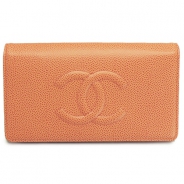 シャネル 長財布 CHANEL 長財布 二つ折り ココマーク レザー オレンジ A48651 CAVIAR ORANGE/Y25004 0A009