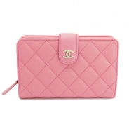 シャネル 長財布 CHANEL 財布 二つ折り マトラッセ キルティング レザー/ラム ROSE/ローズピンク A48667 Y01480 41316