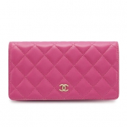 シャネル 長財布 CHANEL 財布 二つ折り マトラッセ タイムレスクラシック キルティング レザー フューシャピンク A31509 LAMB FUXIA PINK/GD