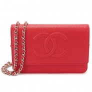 シャネル ショルダーバッグ/チェーンウォレット CHANEL 財布/長財布 ココマーク レザー キャビア P.レッド A48654 Y01588 0A010/CAVIAR P.RED