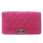 シャネル 長財布 CHANEL 財布 二つ折り BOY CHANEL/ボーイシャネル マトラッセ ベロア ローズ A68901 Y25054 0A130/ROSE
