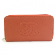 シャネル 長財布 CHANEL 財布 ラウンドファスナー キャビアスキン ココマーク ライトブラウン A50071 CAVIAR BROWN