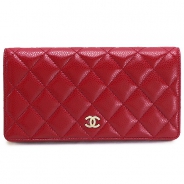 シャネル 財布 CHANEL 長財布 二つ折り ココマーク キルティング マトラッセ キャビアスキン ルージュレッド A31509 CAVIAR ROUGE