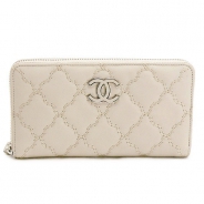 シャネル 長財布 CHANEL 財布 ラウンドファスナー キルティング レザー ココマーク ライトベージュ A69099 LIGHT BEIGE