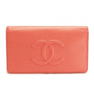 シャネル 長財布 CHANEL 長財布 二つ折り ココマーク レザー キャビア コーラル A48651 CAVIAR CORAL