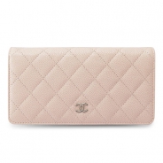 シャネル 長財布 CHANEL 財布 二つ折り キルティング/マトラッセ キャビアスキン ライトピンク A31509 CAVIAR LIPK