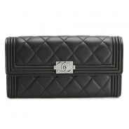 シャネル 長財布 CHANEL 財布 二つ折りフラップ BOY CHANEL/ボーイシャネル キルティング マトラッセ レザー ブラック A68910 Y07326 94305/BK