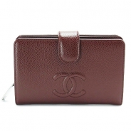 シャネル 折財布 CHANEL 財布 二つ折り シグネチャー ココマーク キャビアスキン レザー ルージュ A50073 Y01588 ROUGE/SV