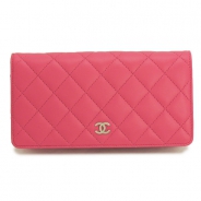 シャネル 長財布 CHANEL 財布 二つ折り ココマーク キルティング マトラッセ レザー ピンク A31509 PINK2