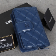 シャネル 長財布 CHANEL シャネル 財布 二つ折り マトラッセ キルティング レザー ブルー A48667