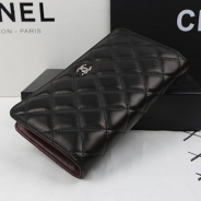 CHANEL（シャネル）マトラッセ/ZIP長財布/ブラック/ボルドー/ラムスキンA31509 