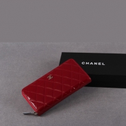 シャネル CHANEL ブリリアント ラウンドファスナー長財布 財布 エナメル ブルゴーニュ A50105