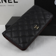 シャネル CHANEL マトラッセライン キャビアスキン 長財布 ブラック＆ゴールド＆ボルドー A31509