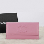 シャネル 財布 CHANEL Wホック長財布 ラムスキン ピンク A48983