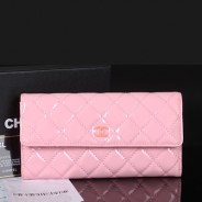 シャネル 長財布 CHANEL シャネル 財布 二つ折りフラップ マトラッセ キルティング エナメル ピンク A50096