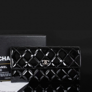 シャネル 長財布 CHANEL シャネル 財布 二つ折りフラップ マトラッセ キルティング エナメル ブラック A50096