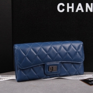 シャネル 長財布 CHANEL シャネル 財布 二つ折り マトラッセ キルティング ラムスキン ブルー A35297