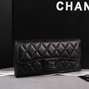 シャネル 長財布 CHANEL シャネル 財布 二つ折り マトラッセ  キルティング ラムスキン ブラック A35297
