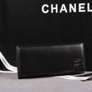 CHANEL シャネル クルーズライン カメリア 長財布 ラムスキン ブラック A47004
