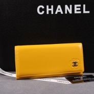 CHANEL シャネル クルーズライン カメリア 長財布 ラムスキン イエロー A47004