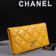 シャネル 長財布 CHANEL 財布 二つ折り  マトラッセ  ラムスキン イエロー A61667
