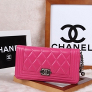 シャネル 長財布 財布  ラウンドファスナー レディース BOY CHANEL/ボーイシャネル ラムスキン キルティング マトラッセ ローズ A48652