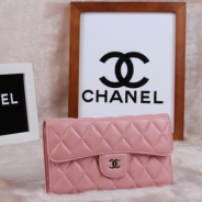 シャネル CHANEL 長財布 3折 タイムレスクラシック マトラッセ ラムスキン ピンク A46518