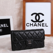 シャネル CHANEL 長財布 3折 タイムレスクラシック マトラッセ ラムスキン ブラック A46518