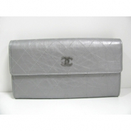CHANEL（シャネル）ZIP長財布/シルバー/レザー15280296