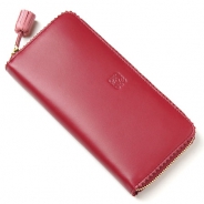 ロエベ/LOEWE/ ラウンドファスナー長財布[小銭入れ付き]ワインレッド×ピンク×ミッドナイト18281-f13-7400