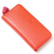 ロエベ/LOEWE/ ラウンドファスナー長財布[小銭入れ付き]レッド×ショッキングピンク×ダークレッド18281-f13-7130