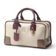 ロエベ/LOEWE/ レザーハンドバッグ/AMAZONA28/アマソナ28 /ストーンベージュ×ダークレッド×ブラウン35262-a03-2631