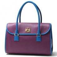 ロエベ/LOEWE/ レザーハンドバッグ/32984-bc81-6184 /パープル/ターコイズ