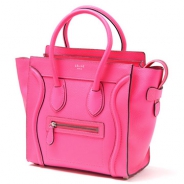 セリーヌ/CELINE/ レザーハンドバッグ/LUGGEGE/ラゲージ マイクロショッパー /フラミンゴピンク16779-3lug-24fp。