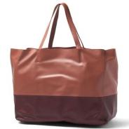 セリーヌ/CELINE/ レザー トートバッグ/CABAS カバ /アズキ×ボルドー16926-3ebt-28ta