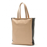 セリーヌ/CELINE/ レザー トートバッグ/SMALL SIDE ZIP CABAS /ベージュ×ブラック16845-3hbt