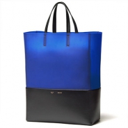 セリーヌ/CELINE/ レザー トートバッグ/CABAS /ブラック×ブルー16555-7khe-06lo