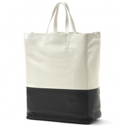 セリーヌ/CELINE/ レザー トートバッグ/CABAS カバ /White/Black 16555-3ebt-01wb