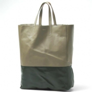 セリーヌ/CELINE/ レザー トートバッグ/CABAS カバ /オールドグリーン×ボトルグリーン 16555-3ebt-09tm
