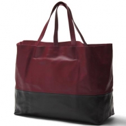 セリーヌ/CELINE/ レザー トートバッグ/CABAS カバ /Light Burgundy×Navy 16926-3ebt-28ln